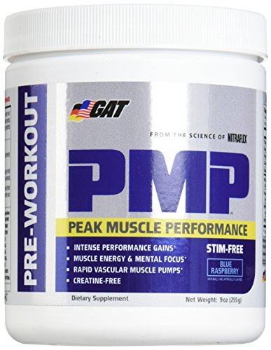 GAT Pmp Stimulant Free Supplement, Blue Raspberry, 9 Ounce