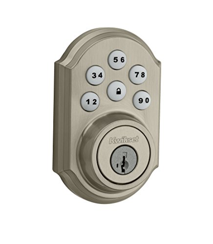 Kwikset 99090-818 SmartCode 909 Electronic Deadbolt Featuring SmartKey in Satin Nickel (Renewed)