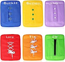 YHZAN Montessori Toys Early Learning Basic Life Skills Busy Board Learn to Dress Practice Boards - Zip, Snap, Button, Buckle, Lace & Tie Toys for 2 3 4 Year Old Toddlers