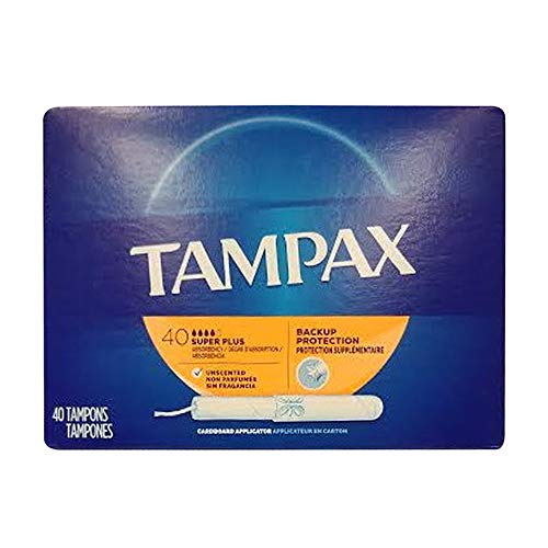 Book Cover Tampax Super Plus Tampons with Flushable Cardboard Applicator-40 ct Pack of 2