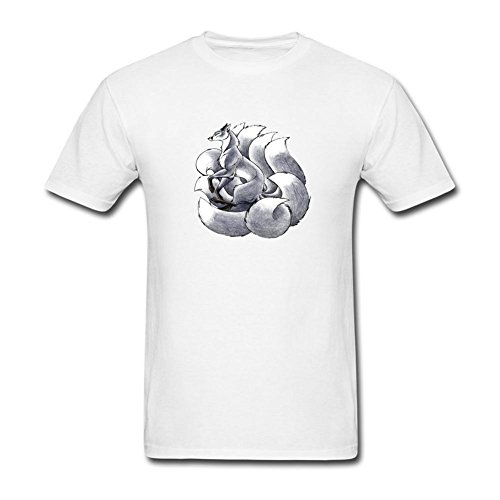 Pingteam Men's The Nine Tailed Fox art T shirts Size XXL White