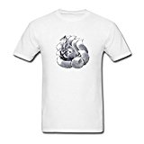 Pingteam Men's The Nine Tailed Fox art T shirts Size XXL White