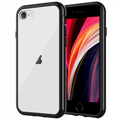 JETech Case for iPhone SE 2020 2nd Generation, iPhone 8 and iPhone 7, 4.7-Inch, Shockproof Bumper Cover, Anti-Scratch Clear Back, Black