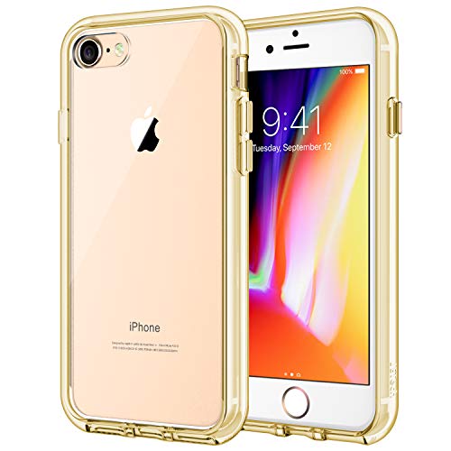 JETech Case for iPhone SE 3/2 (2022/2020 Edition), iPhone 8 and iPhone 7, 4.7-Inch, Shockproof Bumper Cover, Anti-Scratch Clear Back (Gold)