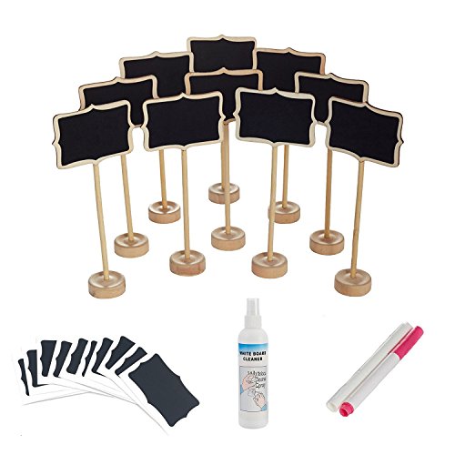 officematters Mini Chalkboard with Stand for Message Board Signs, Rectangle, Pack of 10