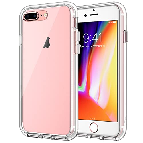 Book Cover JETech Case Compatible with iPhone 8 Plus, Compatible with iPhone 7 Plus, 5.5-Inch, Shockproof Bumper Cover, Anti-Scratch Clear Back, Clear