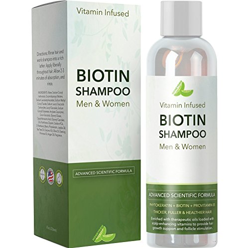 Book Cover Natural Biotin Shampoo For Hair Growth and Strengthener - Hair Loss Treatment for Thinning Hair With Vitamin B5 Zinc - Premium Argan Oil for Men & Women - All Hair Types - Safe for Color Treated Hair