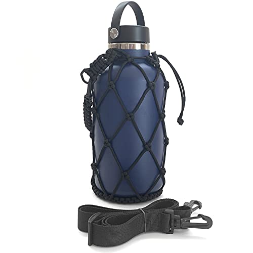 Gearproz Paracord Bottle Carrier - Compatible with Hydro Flask and YETI 64 oz Growlers - From America's No. 1 in Water Bottle Handles and Accessories - Prevents Dropping and Dents