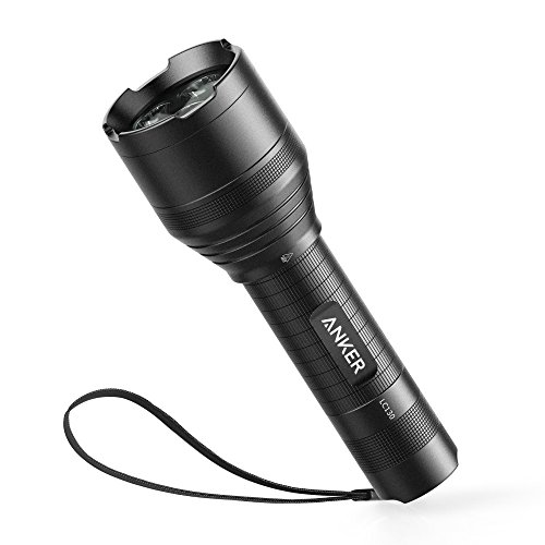 Anker Ultra-Bright Tactical Flashlight with 1300 Lumens, Rechargeable(26650 Battery Included), IP67 Water-Resistant, Bolder LC130 LED with 5 Light Modes for Camping, Security, Emergency Use