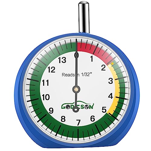 Book Cover GODESON Dial Type Tire Tread Depth Gauge 88703 prefessional for Motorcycle, car,Truck and Bus