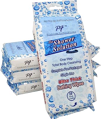 Book Cover Premium Formulations Shower Solutions Bathing Wipes, Extra Large And Extra Thick, 40 Wipes