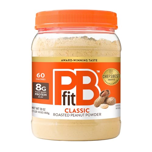 PBfit All-Natural Peanut Butter Powder, Powdered Peanut Spread from Real Roasted Pressed Peanuts, 8g of Protein (30 oz.)