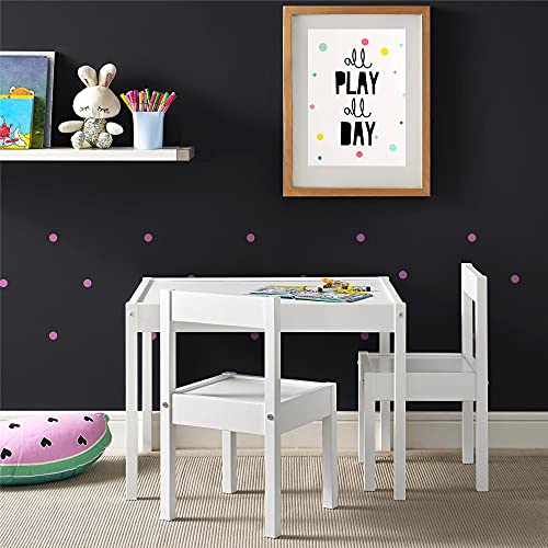 Book Cover Baby Relax Hunter 3 Piece Kiddy Table and Chair Set, White (DA7501W)
