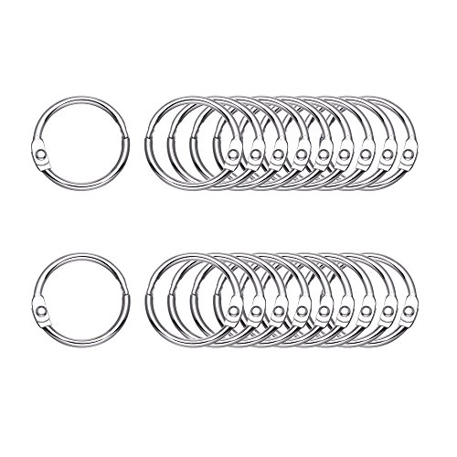 Antner 100Pcs Loose Leaf Rings, 0.75" Diameter, Nickel Plated Book Binder Rings