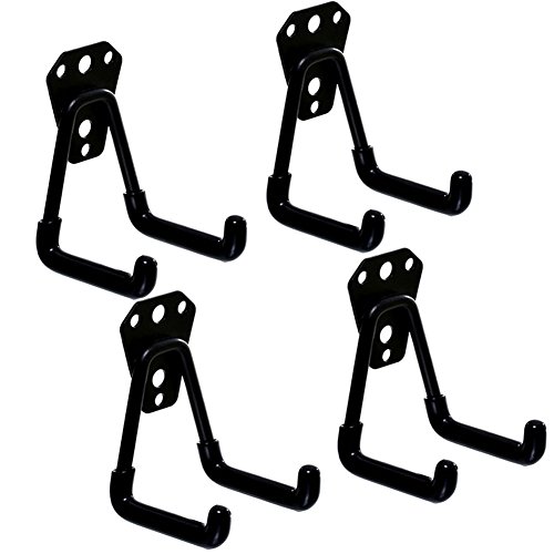 Roos Wall Hung Double Hook Storage Hook Garage Space Saver Hanger Rack Pack of 4(Small Hook)