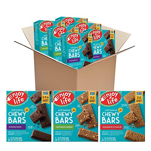 Book Cover Enjoy Life Soft Baked Chewy Bars, Variety Pack, Nut Free Bars, Soy Free, Dairy Free, Gluten Free, 6 Boxes (30 Total Bars)