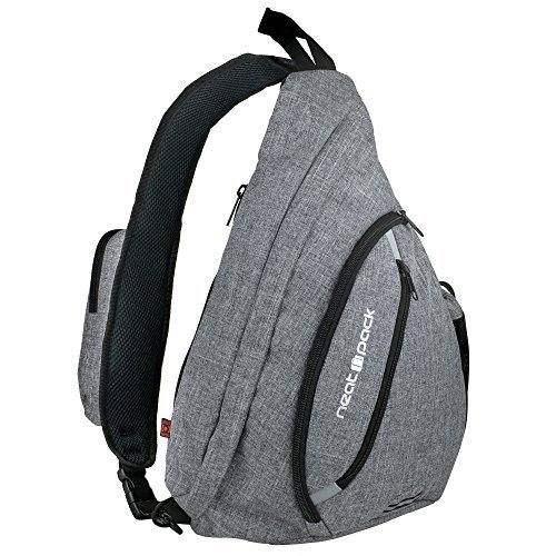 NeatPack Versatile Canvas Sling Bags, Travel Backpack, Wear Over Shoulder or Crossbody Bags - Gray