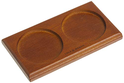 Book Cover Cole & Mason Salt & Pepper Mill Tray, Brown Wood