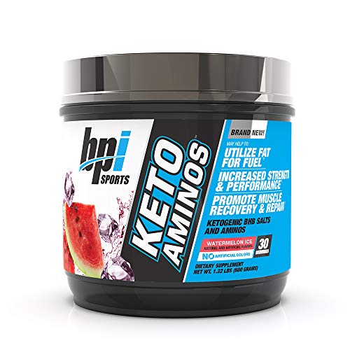 Book Cover BPI Sports Keto Aminos – 7g Essential Amino Acid Powder – BHB Salts, MCTs – Burn Fat for Fuel, Muscle Growth, Recovery, Strength – Men & Women – Watermelon Ice – 30 Servings – 1.32 lbs
