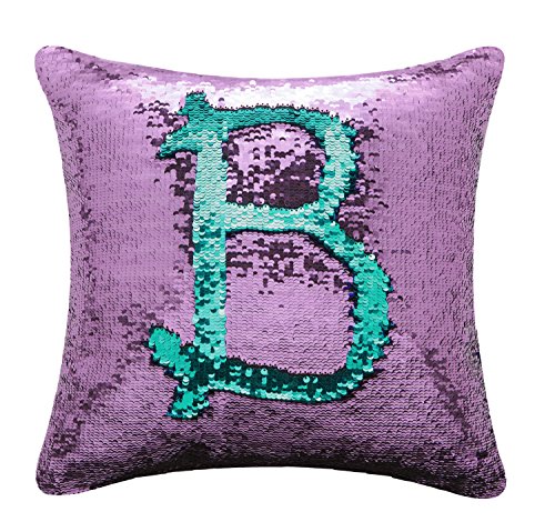 Book Cover BOOBEI Two Colors Reversible Sequins Mermaid Pillow Cases 1616