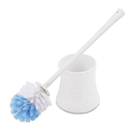 Book Cover Kinsky Toilet Brush, Strong Bristles Good Grips Hideaway Compact Long Brush and Enough Heavy Base for Bathroom Toilet