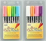 Uchida of America Bundle Set of 2- 480-4A 4-Piece Bistro Chalk Marker Broad Tip 6mm Marker Set and 480-4B 4-Piece Bistro Chalk Marker Broad Tip 6mm Marker Set