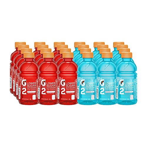 Gatorade G2 Thirst Quencher, Lower Sugar, Fruit Punch and Glacier Freeze Variety, 12 Fl Oz (Pack of 24)
