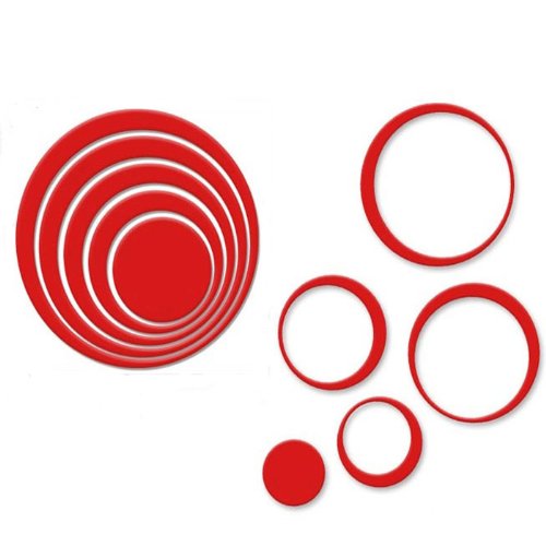 Book Cover Wall Sticker, Leegor 1 Set Indoors Decoration Circles Creative Stereo Removable 3D DIY Wall Stickers (Red)