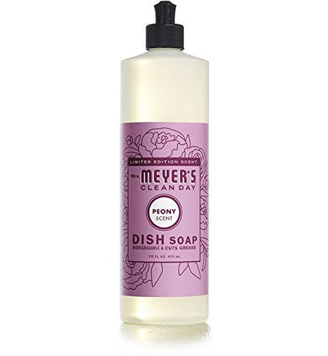 Mrs. Meyer's Liquid Dish Soap Peony, 16 OZ (Pack - 6)
