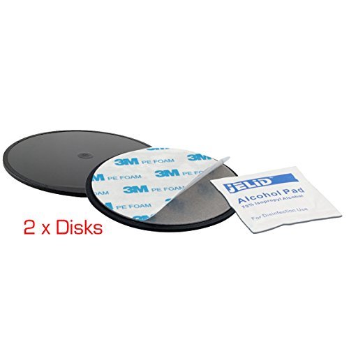 AccessoryBasics Lots of 2 Pack of 3.15" (80mm) Adhesive Mounting Disk for Boat Car Dashboard GPS (Compatible with Garmin Nuvi Magellan GPS & iPhone Smartphone Mount)