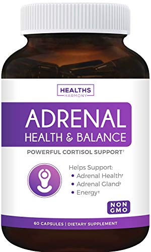 Book Cover Adrenal Support & Cortisol Manager (Non-GMO) Powerful Adrenal Health with L-Tyrosine & Ashwagandha - Maintain Balanced Cortisol Levels & Stress Relief - Fatigue Supplement - 60 Capsules