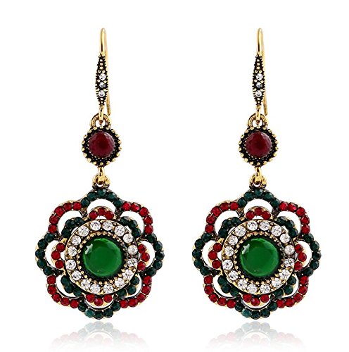 With drilling hollow out flowers stud earrings 