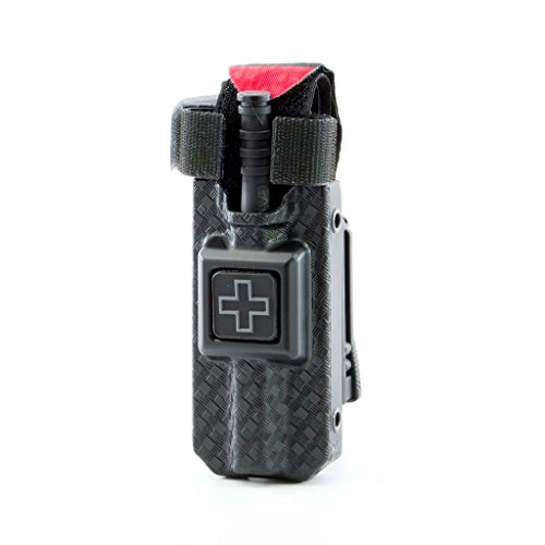  RIGID TQ Case for Generation 7 C-A-T Tourniquet, Belt (Tek-Lok) Attachment. Fits Generation 7 and Previous Versions of the CAT Tourniquet (Tourniquet Not Included) (Basketweave Black with Gray Cross)