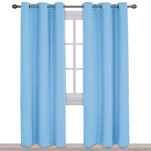 Book Cover NICETOWN Holiday Decor Thermal Insulated Solid Grommet Blackout Curtains/Drape for Living Room on Christmas & Thanksgiving (1 Pair, 42 by 84 inches, Olive Green)