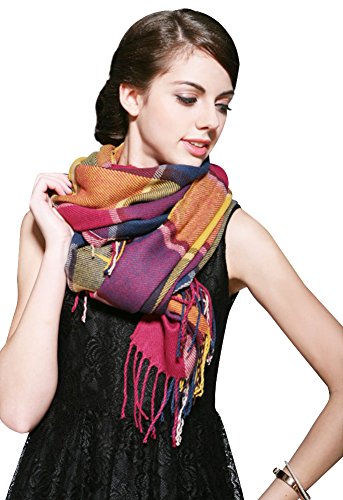 Book Cover Loritta Womens Scarf Fashion Long Plaid Shawls Wraps Big Grid Winter Warm Lattice Large Scarves Gifts