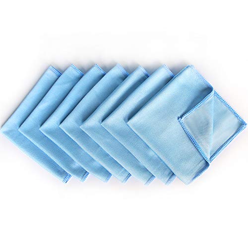 Book Cover Auto Care Microfiber Glass Cleaning Cloths Towels for Windows Mirrors Windshield Computer Screen TV Tablets Dishes Camera Lenses Chemical Free Lint Free Scratch Free (12