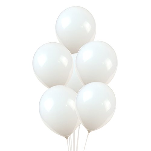 Book Cover 100 Premium Quality Balloons: 12 inch white latex balloons
