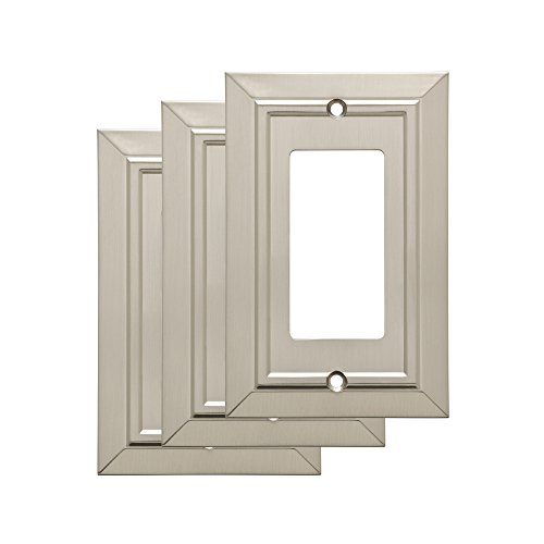 Book Cover Franklin Brass W35219M-SN-C Classic Architecture Single Decorator Wall Switch Plate/Cover (3 Pack), Satin Nickel, 3 Count