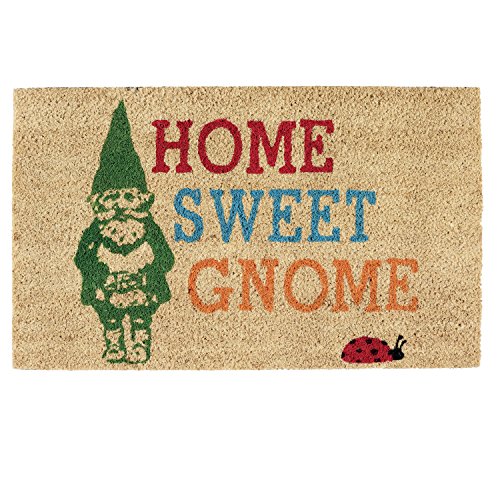 Book Cover DII Heavy Duty Coir Doormat with Nonslip Vinyl Backing, Welcome Mat Outdoor Entry Way & Front Porch Décor, Home Sweet Gnome, 17x29