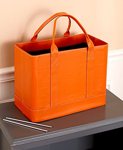 The Lakeside Collection Chic File Organizers, Orange, 14"W x 9"D x 10-1/2"H, with a 6" strap drop
