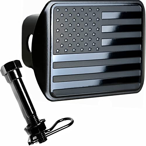 Book Cover eVerHITCH USA Stainless Steel Flag Emblem Metal Hitch Cover with Pin Bolt (Fits 2
