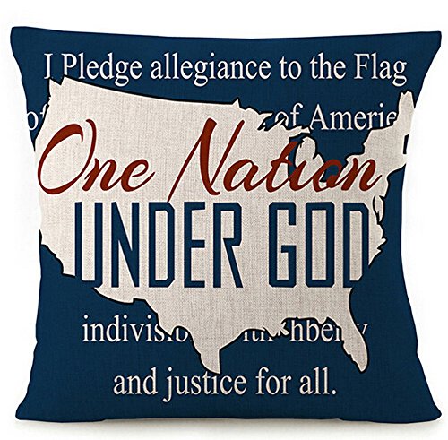 British American Flag Cotton Linen Throw Pillow Covers Case Cushion Cover Sofa Decorative Square 18 inch (1)