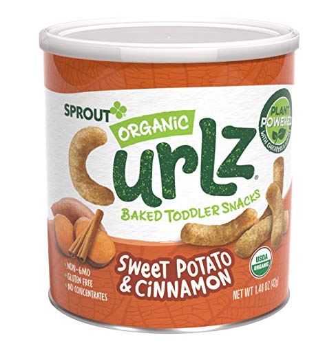Sprout Organic Curlz Toddler Snacks, Sweet Potato & Cinnamon, 1.48 Oz