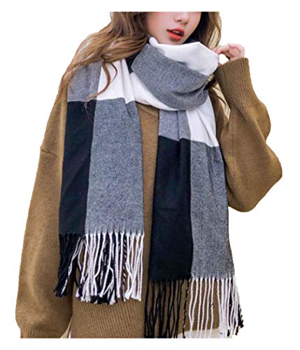 Book Cover Wander Agio Women's Fashion Scarves Long Shawl Winter Thick Warm Knit Large Plaid Scarf