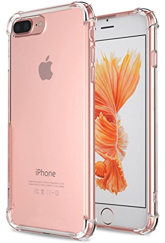 Book Cover for iPhone 7 Plus Case, for iPhone 8 Plus Case, Matone Crystal Clear Shock Absorption Technology Bumper Soft TPU Cover Case for iPhone 7 Plus (2016)/iPhone 8 Plus (2017) - Clear