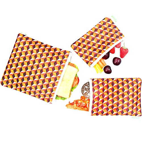 Wegreeco Reusable Sandwich & Snack Bags - Set of 3 - ( Triangle )