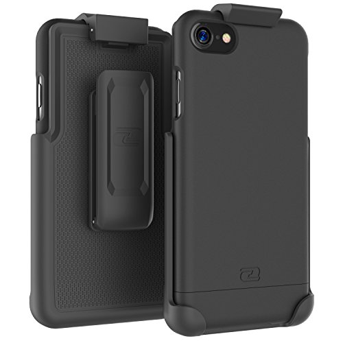 Encased iPhone 7 Belt Case, (SlimShield Series) Protective Grip Case with Holster Clip for Apple iPhone 7 4.7" (Smooth Black)