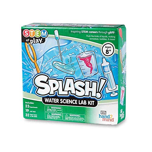 hand2mind Water and Bubbles Science Kit for Kids 8-12, Kids Science Kit with Fact-Filled Guide, Make Water Tornadoes and Dancing Bubbles, STEM Toys, 23 Science Experiments