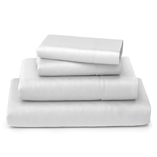 Book Cover Cosy House Collection Luxury Bamboo Bed Sheet Set - Bedding Blend from Natural Bamboo Fiber - Resists Wrinkles - 4 Piece - 1 Fitted Sheet, 1 Flat, 2 Pillowcases - Cal King, White