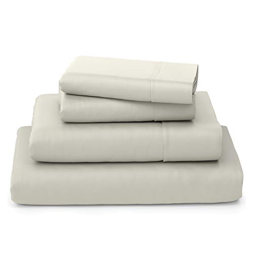 Cosy House Collection Luxury Bamboo Bed Sheet Set - Bedding Blend from Natural Bamboo Fiber - Resists Wrinkles - 4 Piece - 1 Fitted Sheet, 1 Flat, 2 Pillowcases - Cal King, Cream